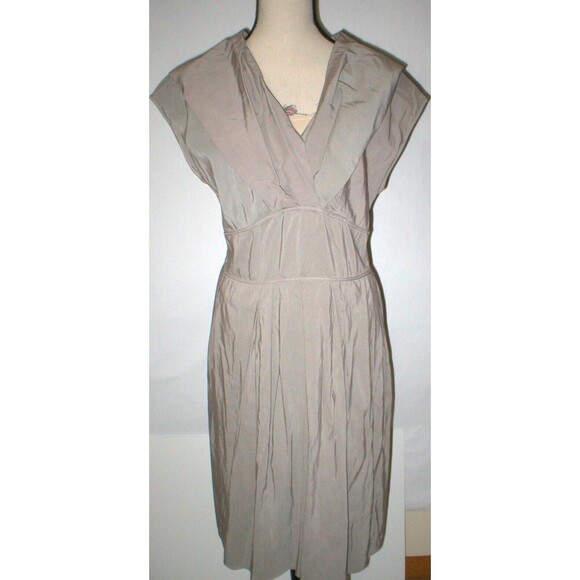 NWT New Designer Crea Concept 10 Womens 42 FR Dress Light Brown Pockets France - Picture 1 of 12